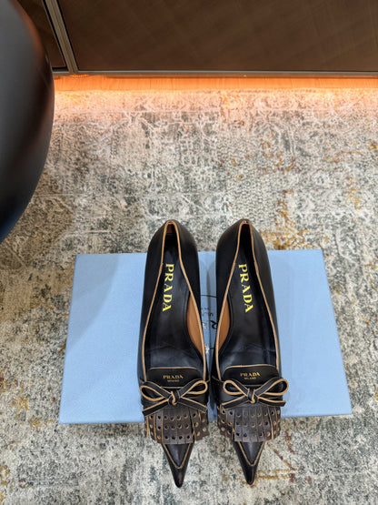 Prada 26s Slingback 6cm Black Cowhide 804087