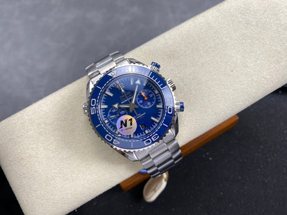 Omega Seamaster 46mm Blue Dial Sliver Case Blue Bezel Steel