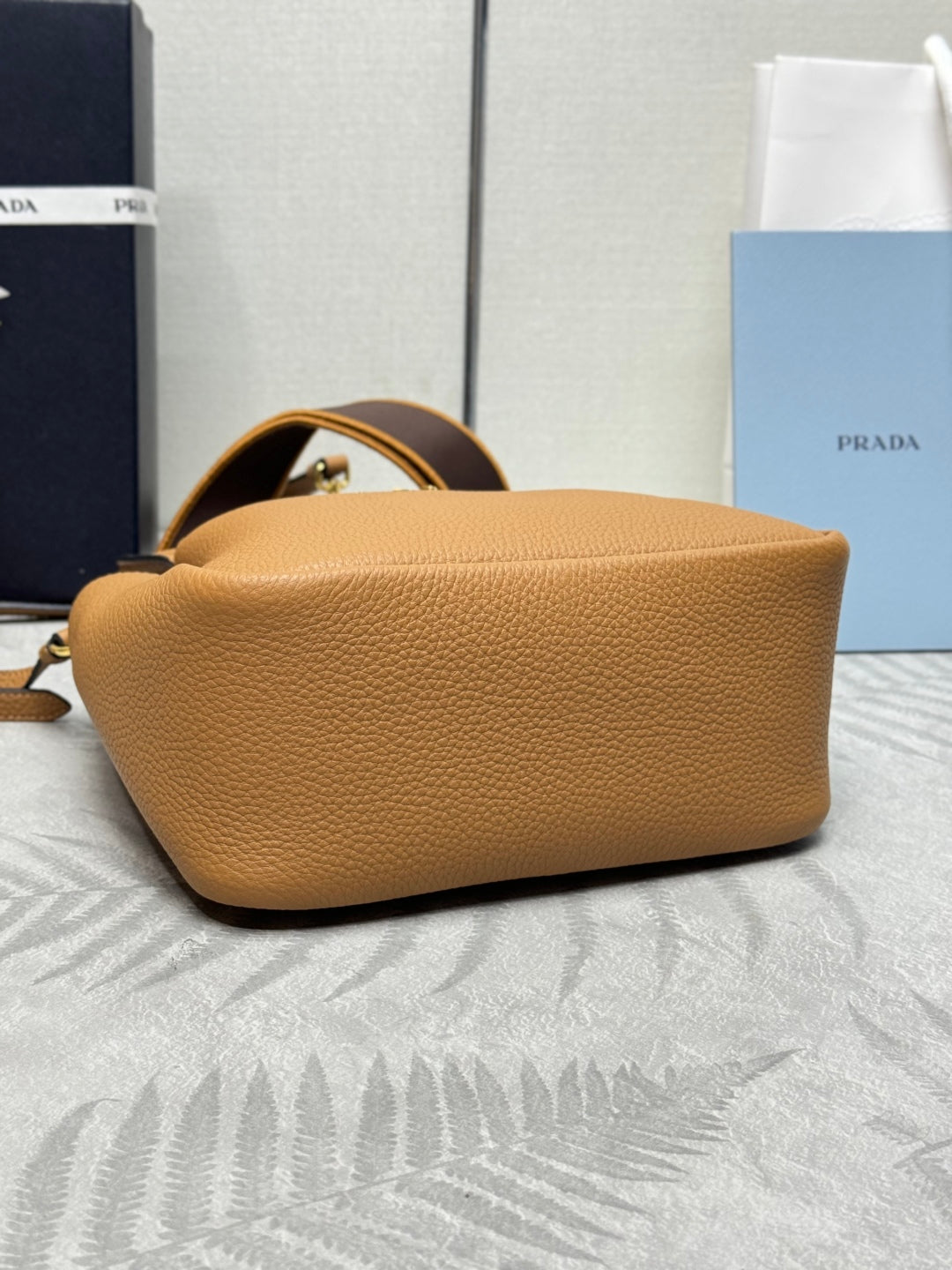 Prada Small Bag 23cm Caramel Grain Leather GHW