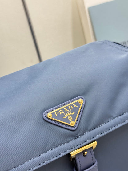 Pra Explore Medium Shoulder Bag With Flap Blue Nylon 294043