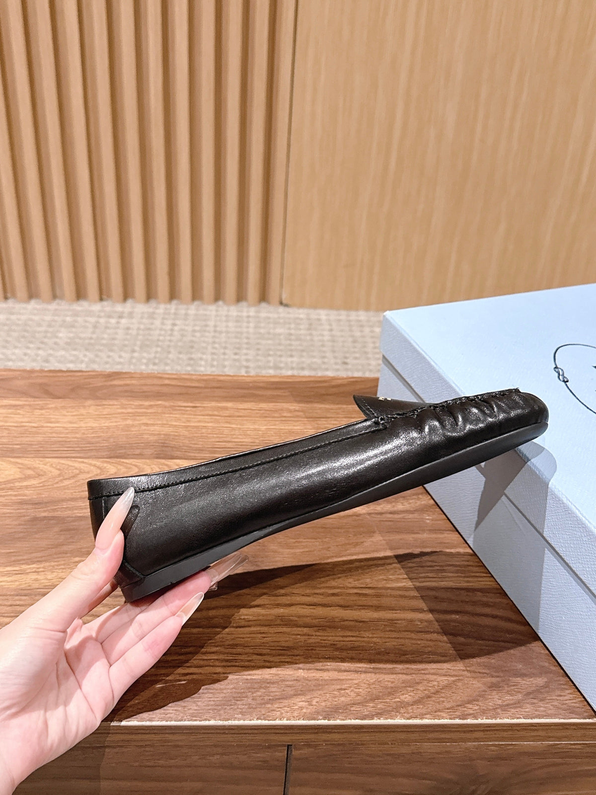 Prada 26s Loafers Black Sheepskin 974892
