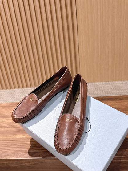 Prada 26s Loafers Tan Sheepskin 974893