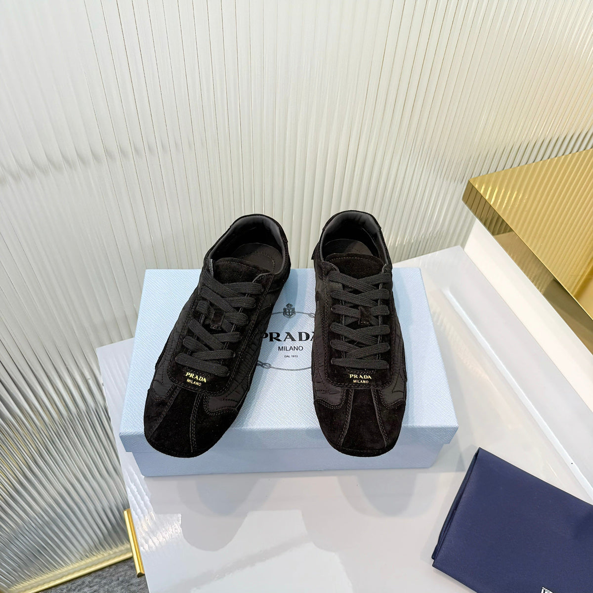 Prada Montecarlo Sneakers Black Re Nylon Suede 715029