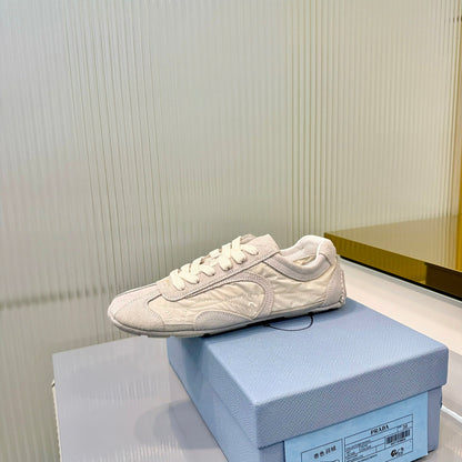 Prada Montecarlo Sneakers Grey Cream Re Nylon Suede 715030