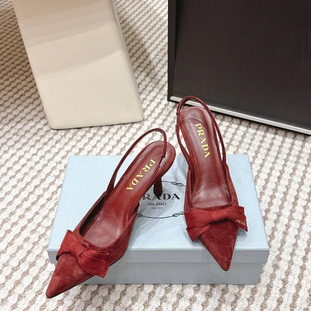 PRA 2026S Slingback 70 Burgundy Suede 657736
