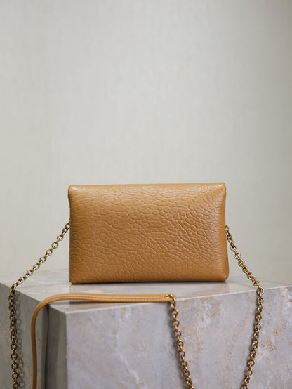 Prada Calypso Bag 19cm Light Brown Elephant Leather
