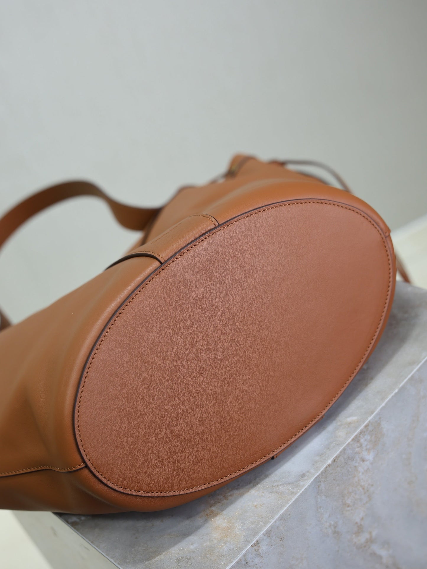 Prada Y Large Leather HOBO Bag Caramel Leather