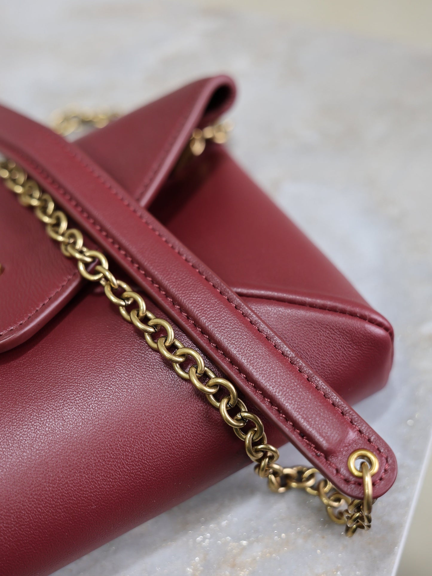 Prada Calypso Bag 19cm Burgundy Sheepskin Leather