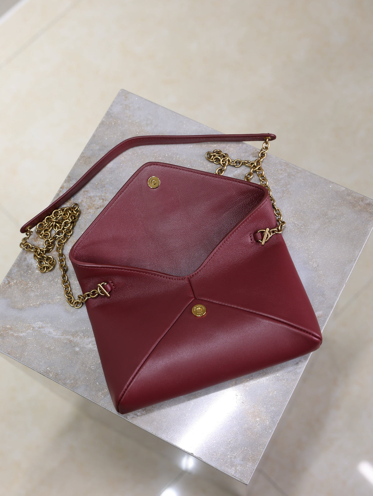 Prada Calypso Bag 19cm Burgundy Sheepskin Leather
