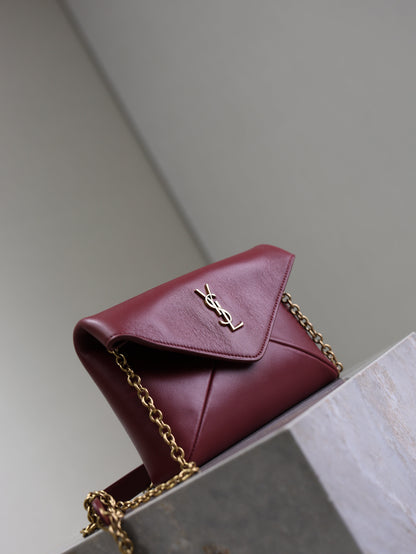 Prada Calypso Bag 19cm Burgundy Sheepskin Leather