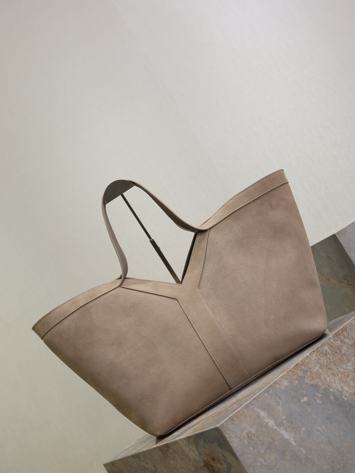 Prada Y Tote Bag Gray Suede