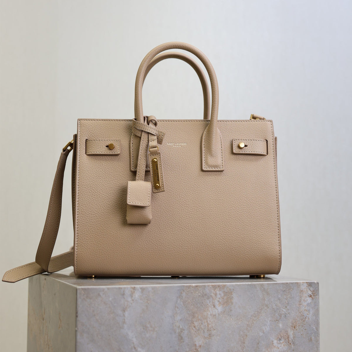 YSL Sac De Jour Nano 26cm Beige  Grain Cowhide GHW