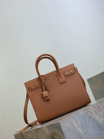 YSL Sac De Jour Nano 32cm Brown Grain Cowhide GHW
