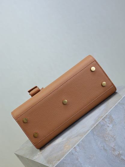 YSL Sac De Jour Nano 26cm Brown Grain Cowhide GHW