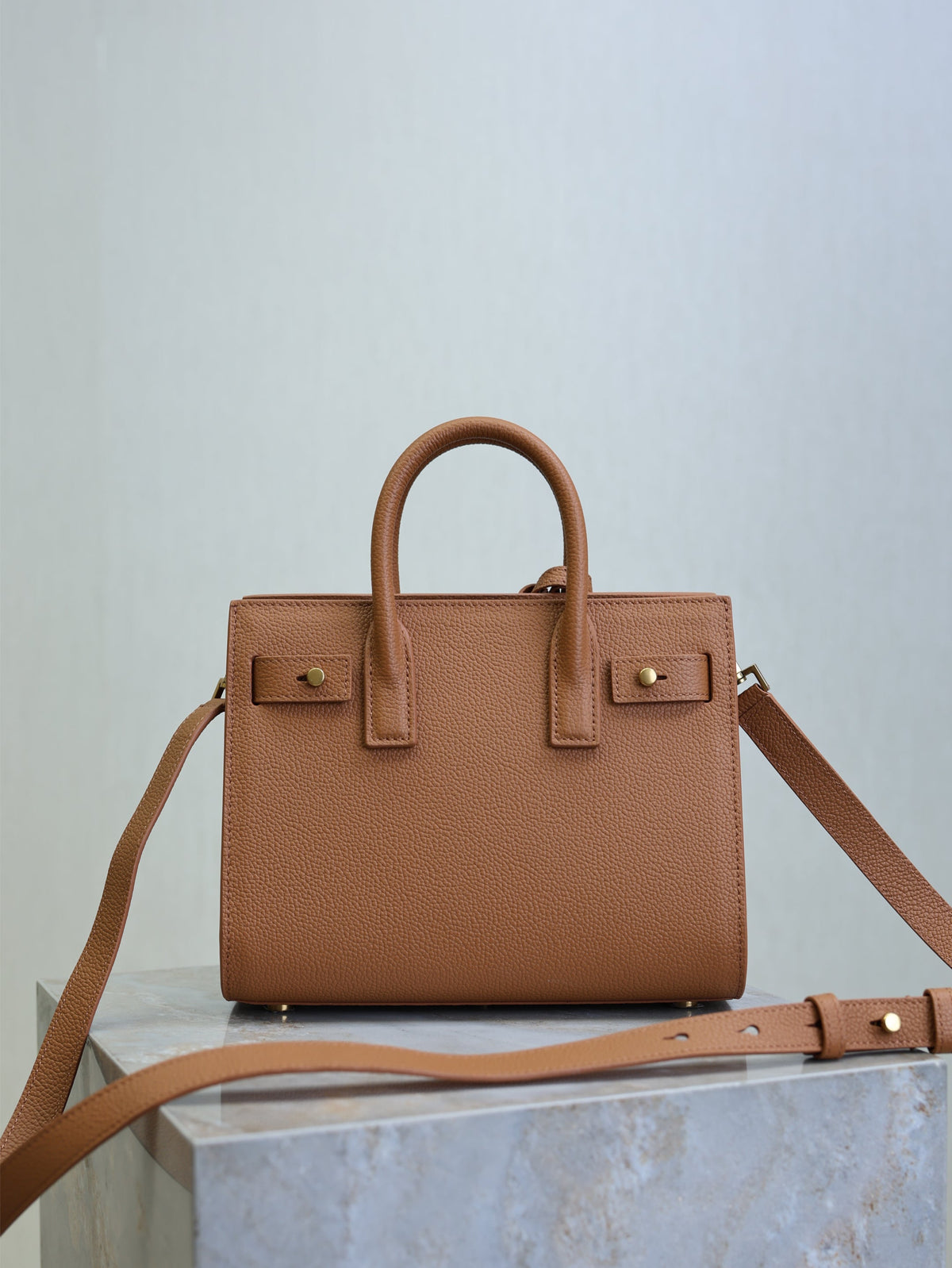 YSL Sac De Jour Nano 22cm Brown Grain Cowhide GHW