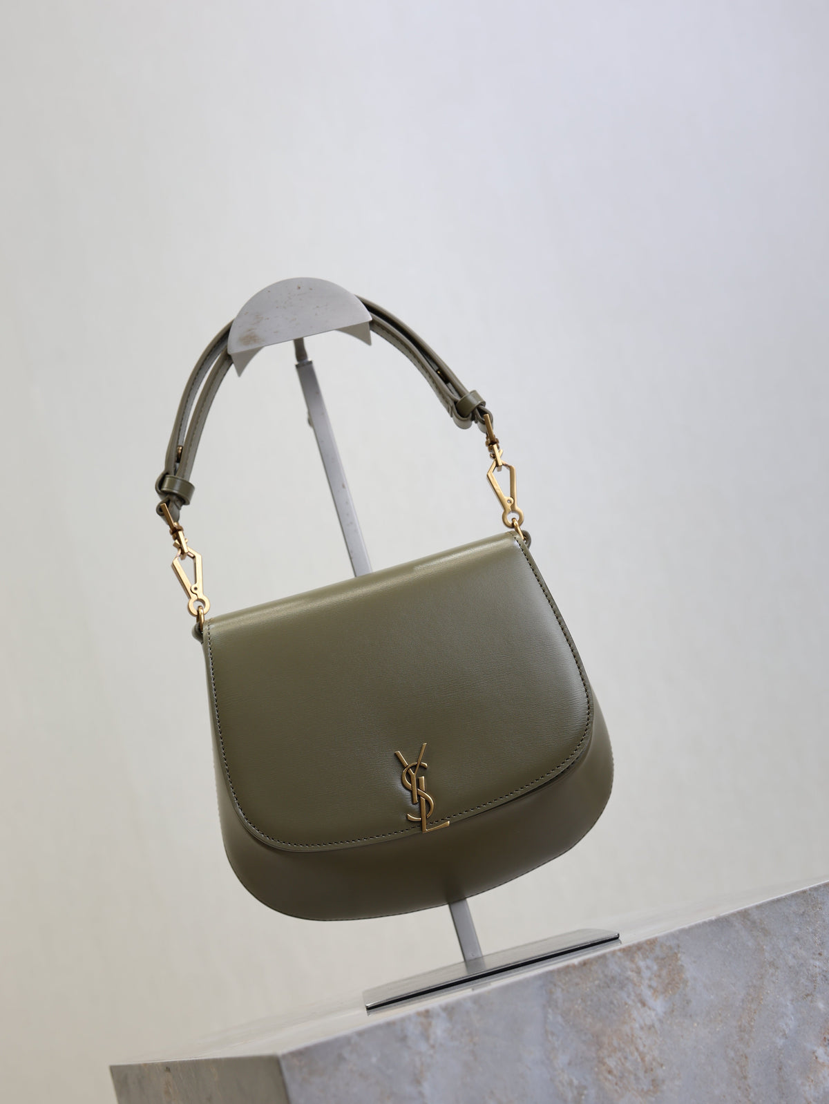 Prada Mini Voltaire 21cm Olive Green Calfskin GHW