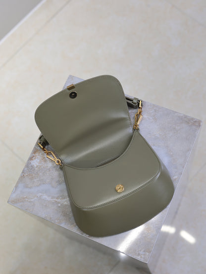 Prada Mini Voltaire 21cm Olive Green Calfskin GHW
