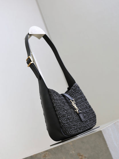 Prada LE 5A7 Mini 15cm Black Raffia Leather GHW