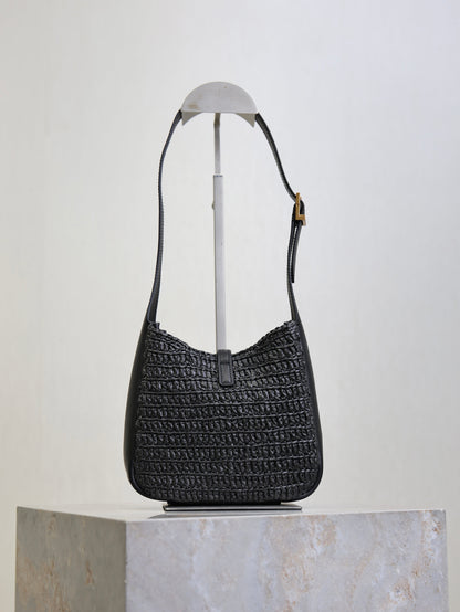 Prada LE 5A7 Mini 15cm Black Raffia Leather GHW