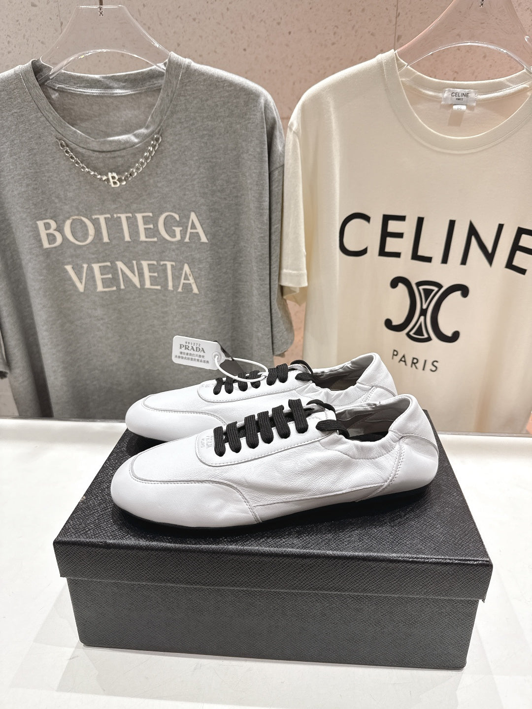 Prada 25s Sneakers white sheepskin 535497
