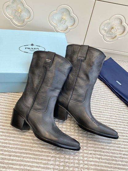 Prada 25 Boot Black Cowhide 501415