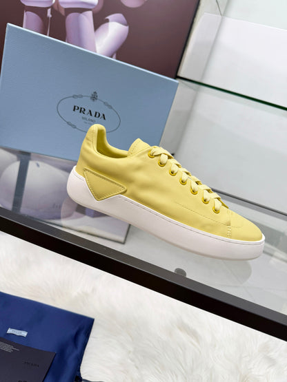 Prada 26s Court Sneakers Yellow Leather 838034