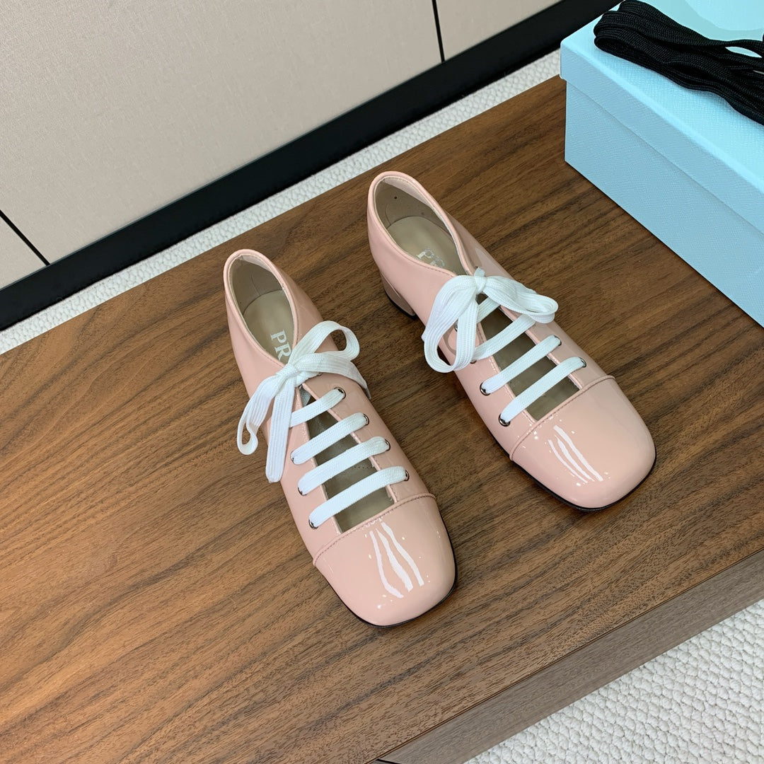 Prada 25s Mary Jane Shoes 55mm Light Pink Patent Leather