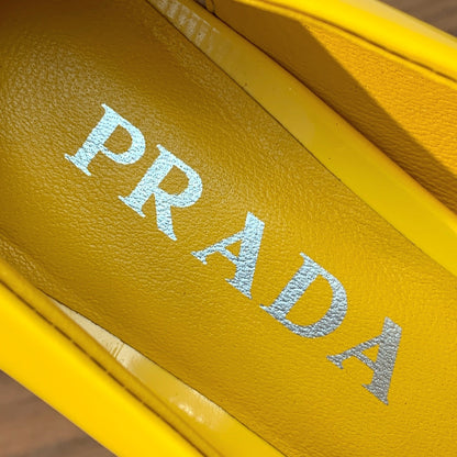 Prada Mary Jane 4.5cm Yellow Glossy Leather 896180