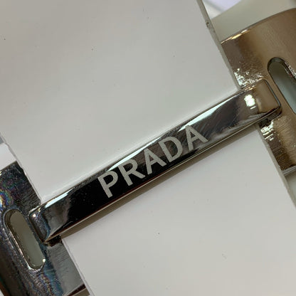 Prada Mary Jane 4.5cm White Glossy Leather 896182