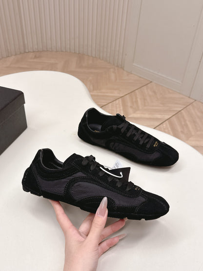Prada 26ss German Training Black Suede Re Nylon 644207