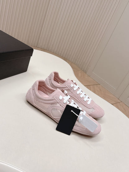 Prada 26ss German Training Light Pink Suede Mesh 644217