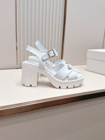 Prada 26s Monolith Sandals White Rubber 838139