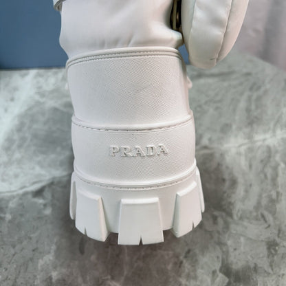 PRA Moon Boots White With Pouch Recycled Nylon & Cowhide 454734