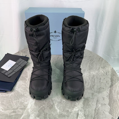 PRA Moon Boots Black Recycled Nylon & Cowhide 454739