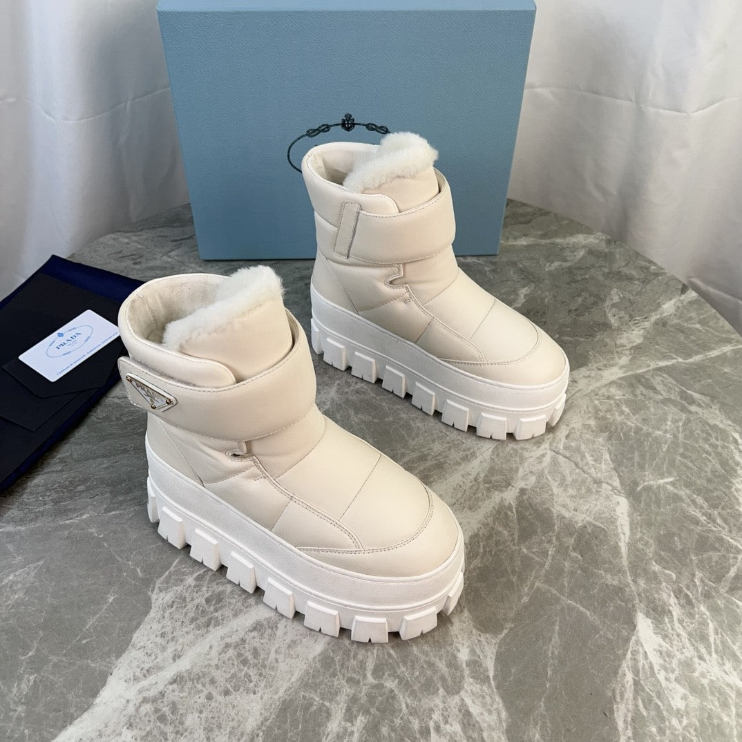 PRA 25s Boots White With Fur Soft Cowhide 454751