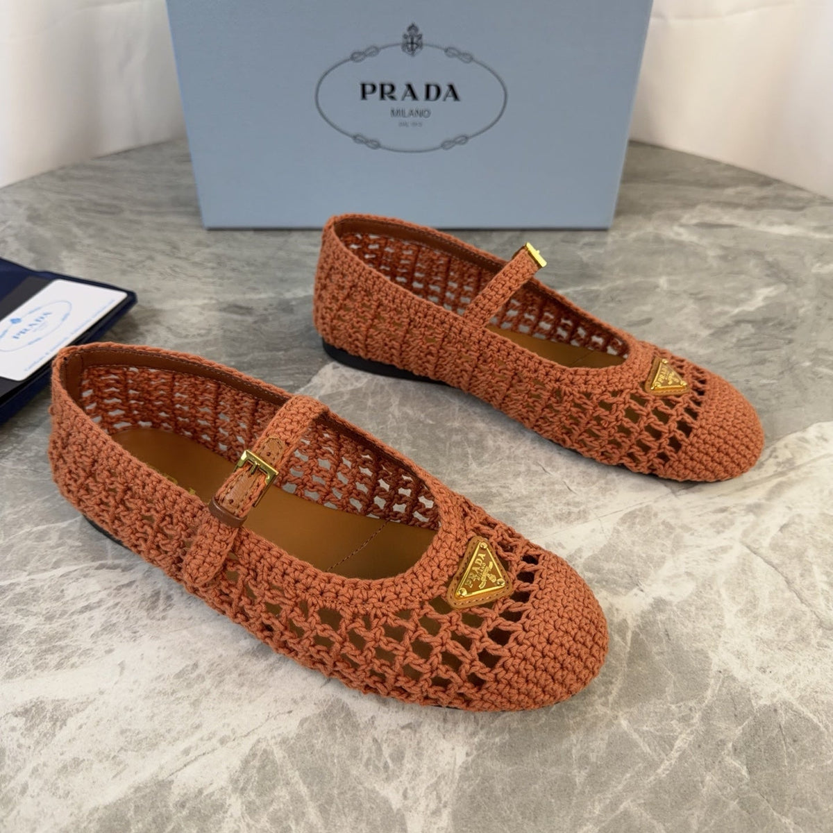 Pra 26s Ballet Flat Brown Leather Fabric 635154