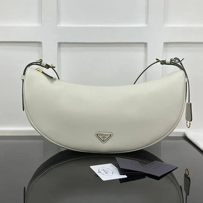 Prada 2026 Large Demi-Lune Shoulder Bag 42cm Calfskin