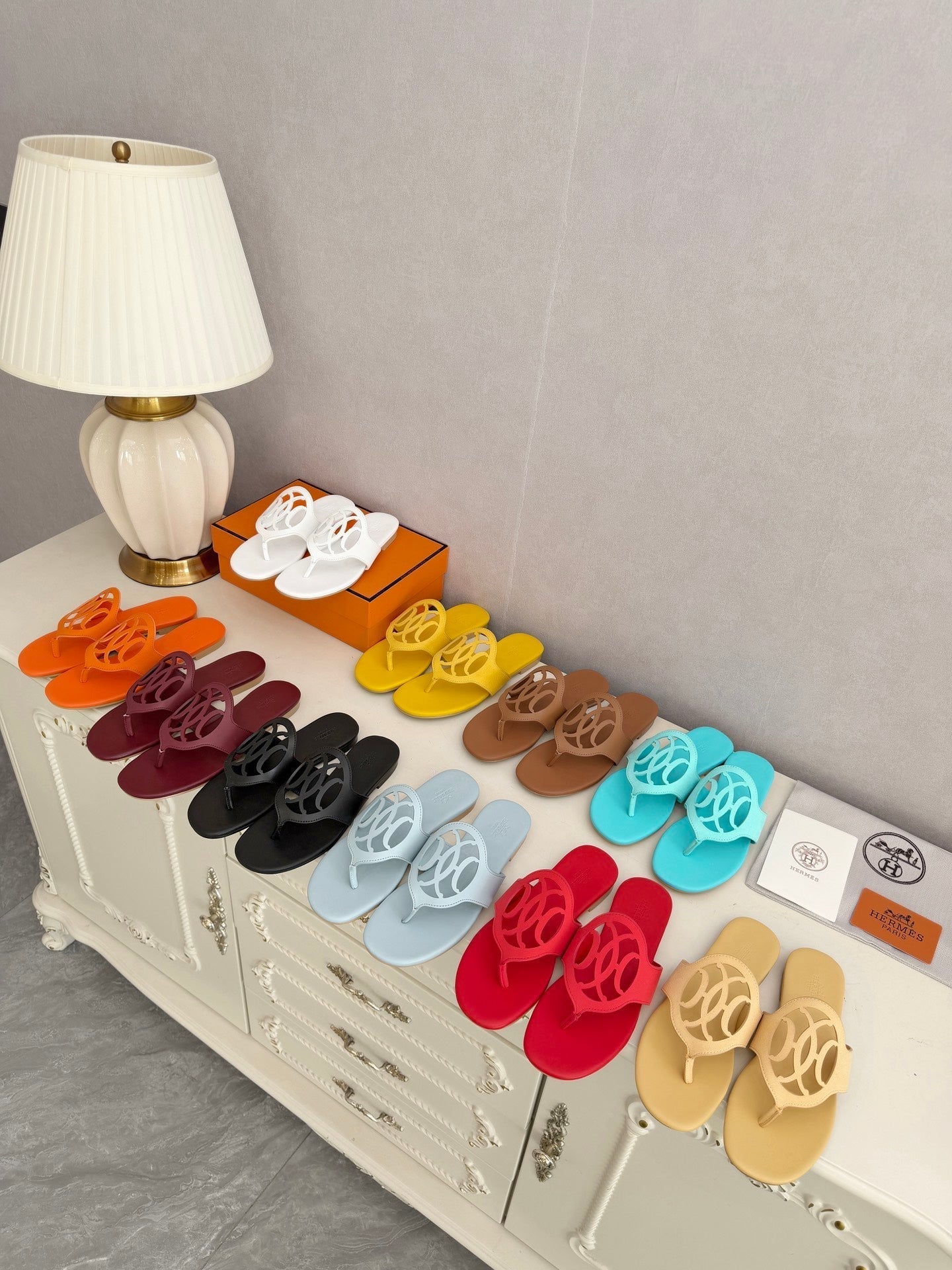 HM 26ss Pig-Nose Slipper Yellow Leather 605905