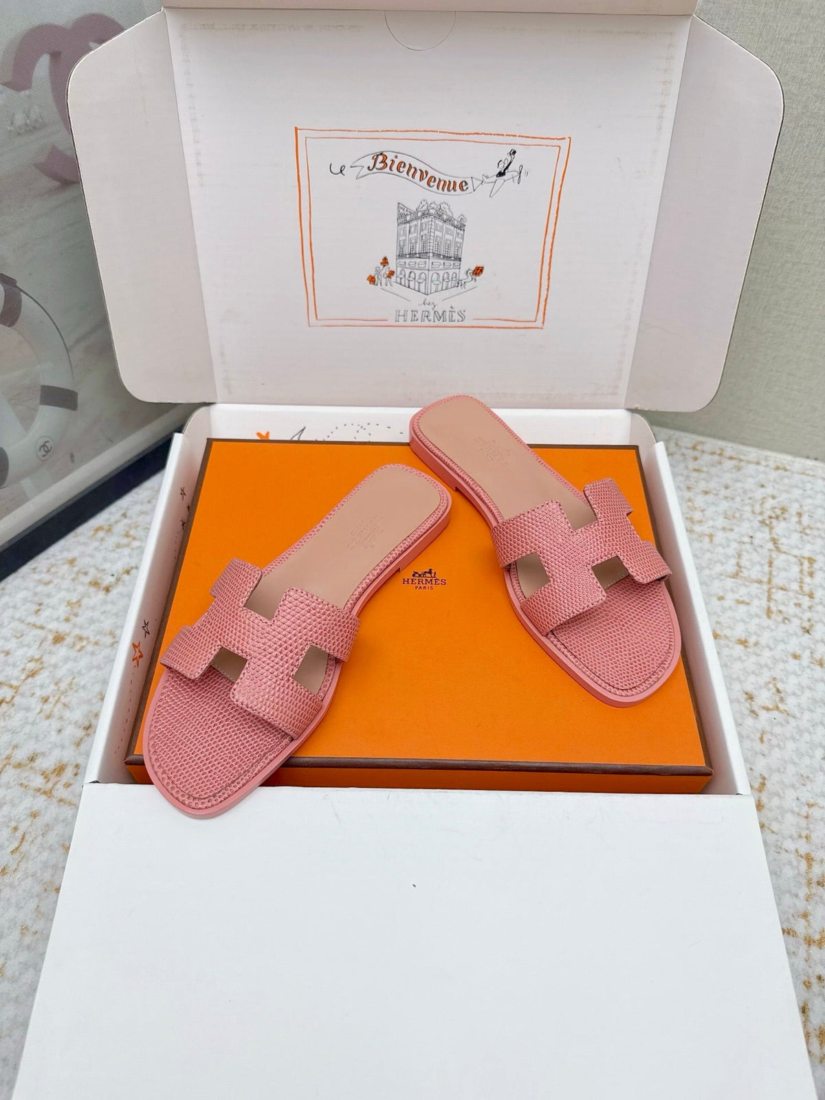HM 26ss Oran Sandals Pink Cowhide 625041