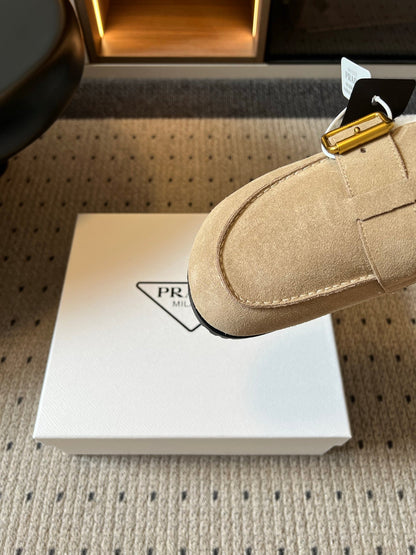 Prada 26s Clogs Desert Suede Suede Shearling 971698