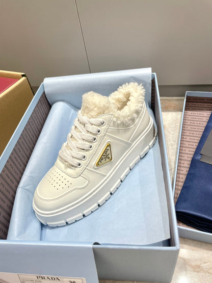 Pra 2025 Sneaker White Calfskin Wool 555234