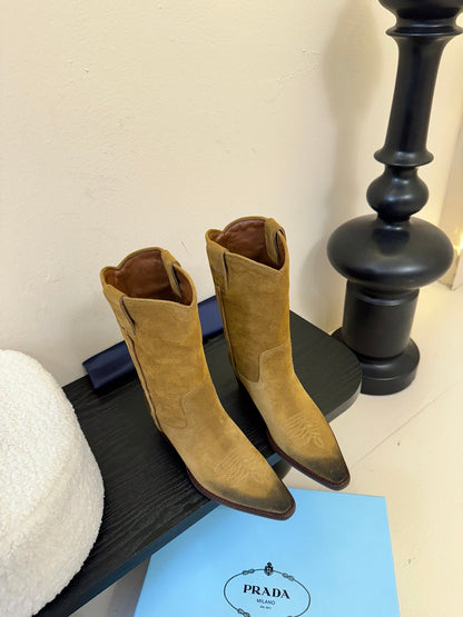 PRA short boots brown black suede 478572
