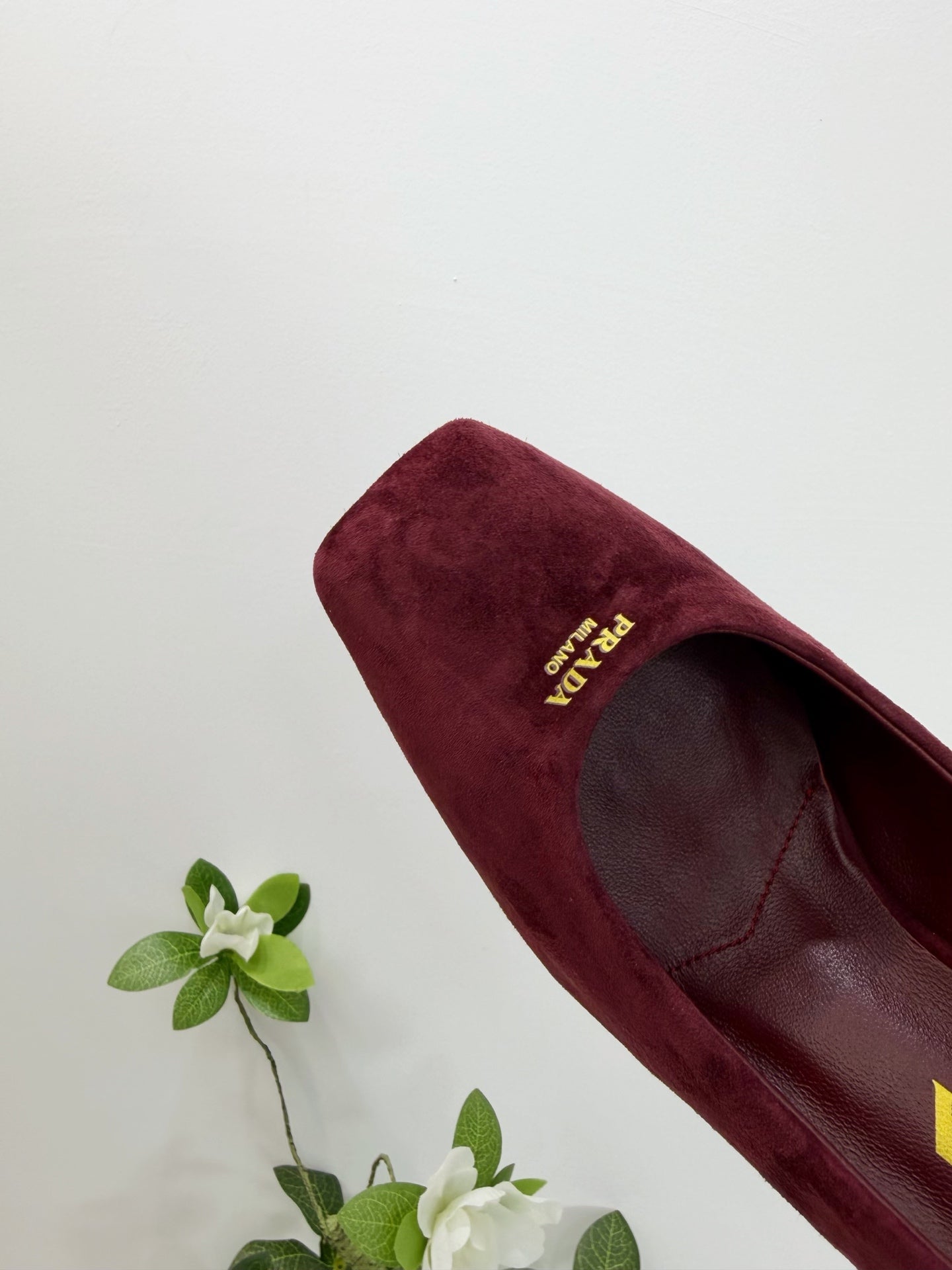 PRA 26SS Square-toe Block Heels 85 Burgundy Suede 592359