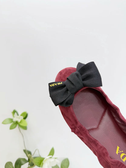 PRA 26SS Ballet Flat Burgundy Suede 592396
