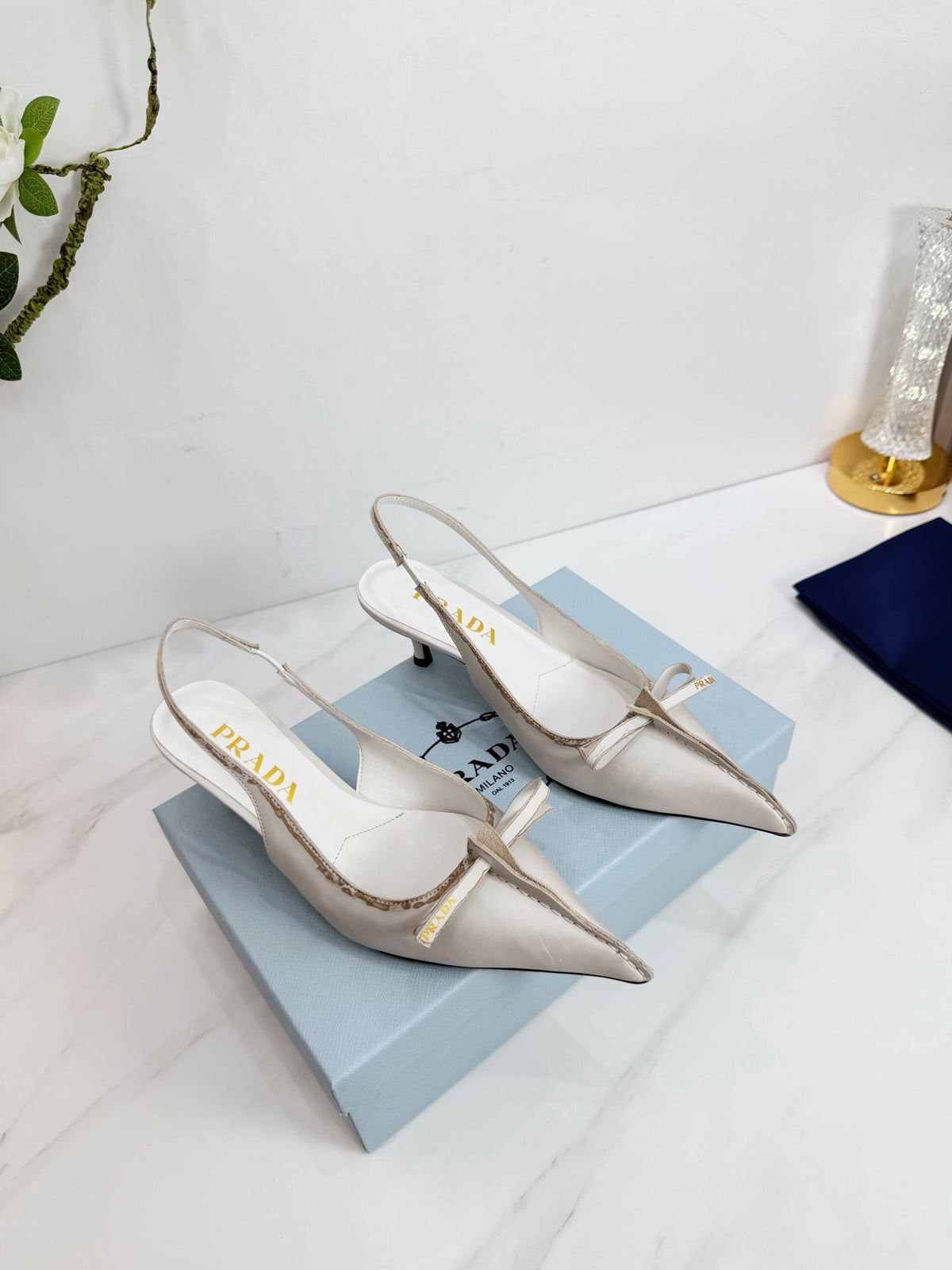 PRA 26SS Slingback 55 Ivory Beige Cowhide 592403