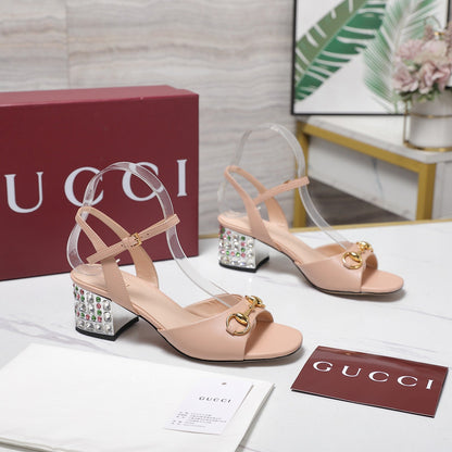 GG 26ss Sandals 55 Light Pink Beige Sheepskin 601096