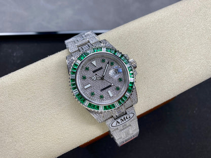 Rolex Submariner Date Green Full Diamond
