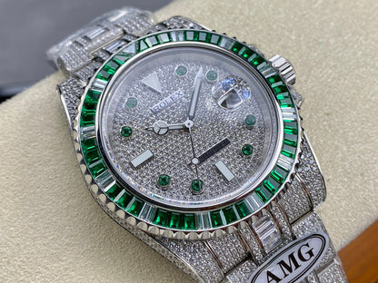 Rolex Submariner Date Green Full Diamond