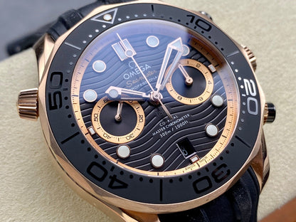 Omega Seamaster Diver 300M Co-Axial Master Chronometer Chronograph 44mm Black Rubber