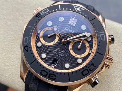 Omega Seamaster Diver 300M Co-Axial Master Chronometer Chronograph 44mm Black Rubber
